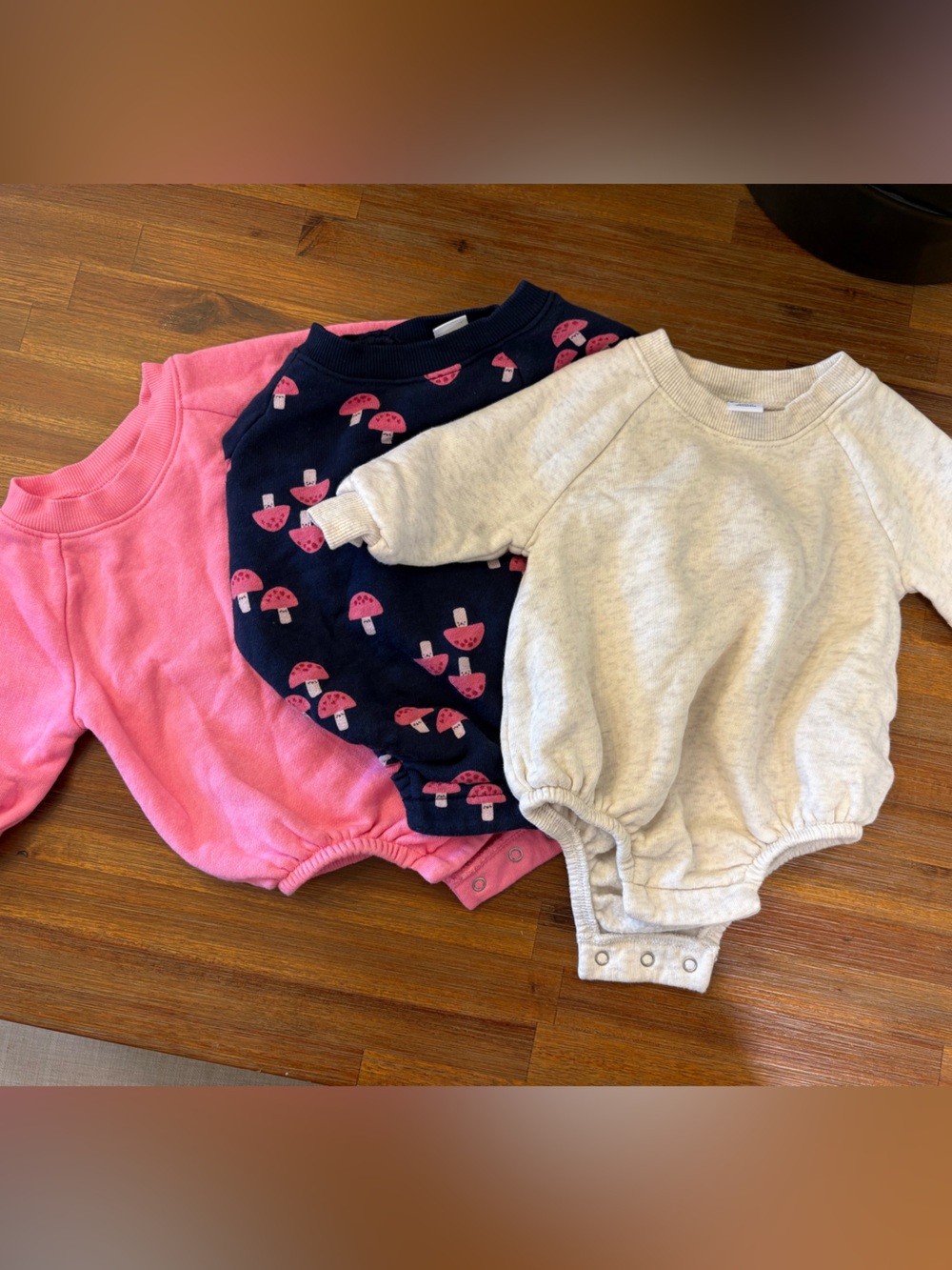 Old Navy Baby Bodysuit 3-Pack in Pink, Navy, and Cream